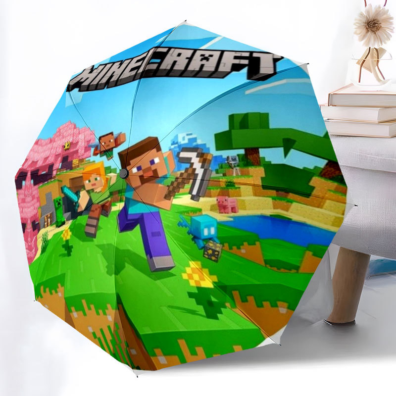 Ô chống nắng Minecraft Creeper họa tiết, hoàn hảo cho người yêu thích trò chơi
