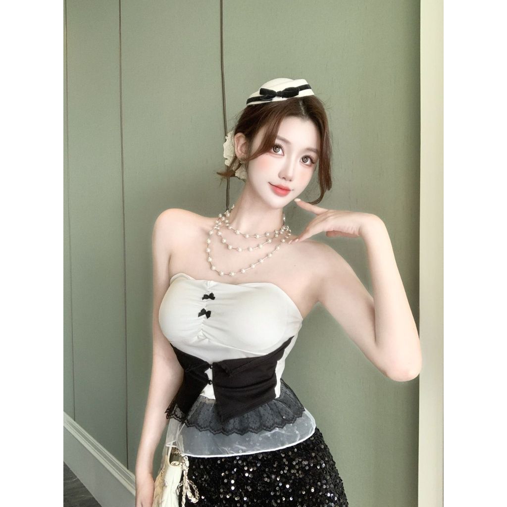 Miếng Lót Ngực Top Ren Viền Khâu, Thiết Kế Slim Fit, Thích Hợp Mùa Hè - Jijia We UAFU