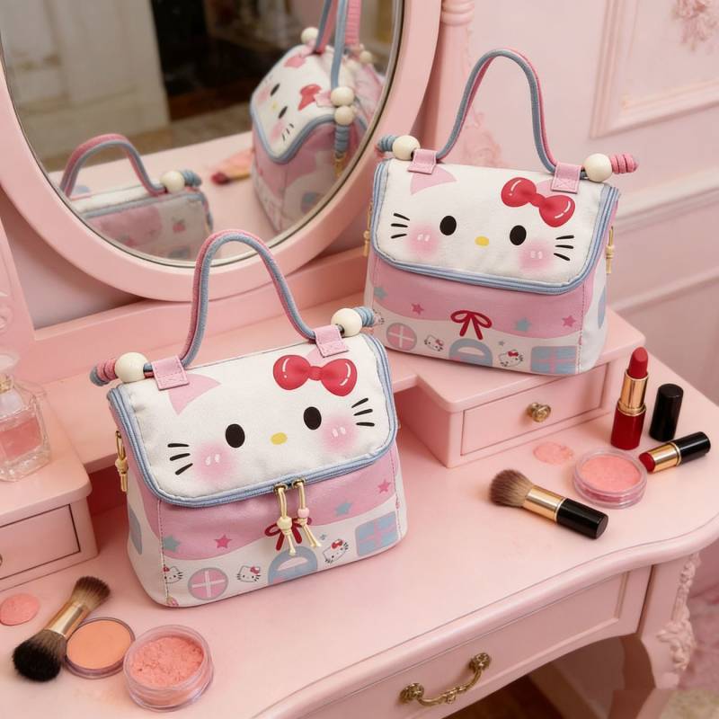 Cute Kitten Cosmetic Bag Partition Cosmetic Storage Travel Portable Fashion Jewelry Storage Bag mqAV