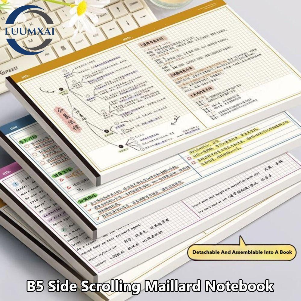 LUUMXAI 20 Tờ / Sách B5 Notebook, Notepad ngang B5, Pad pháp lý có thể xé được đơn giản Học sinh
