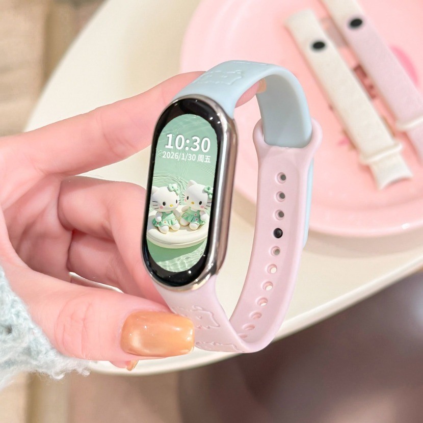 Dây Đeo Silicon Mềm Cho Xiaomi Mi Band 10 9 8 Dây Đeo NFC Khắc In Vòng Tay Cho Mi Band 10 9 8 Phụ Ki
