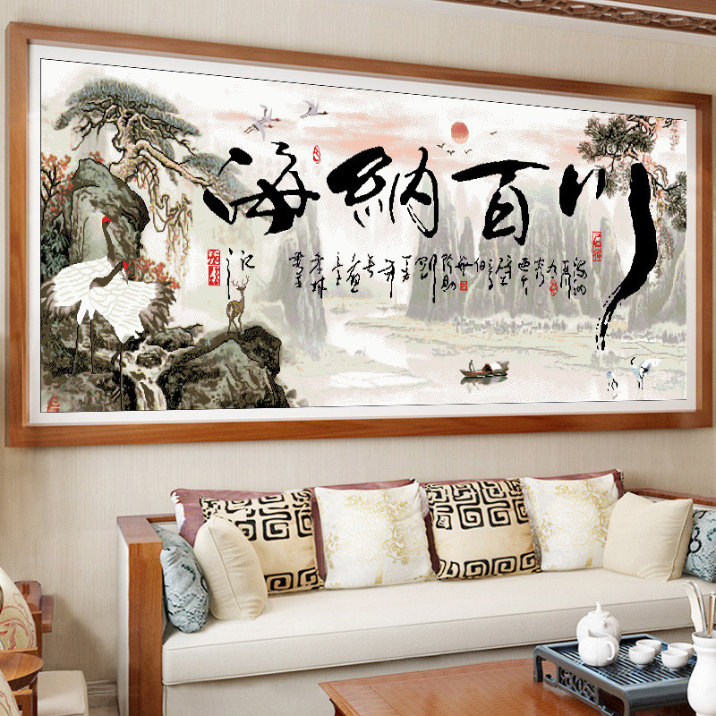 Cross Stitch Nhà Sản Xuất Xiaohongshu 2026 Phong Cách Mới Thêu Ren Phòng Khách Thêu Haina Baichuan
