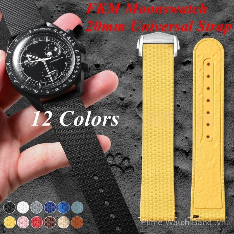 Dây đeo đồng hồ phát hành nhanh FKM Rubber 20mm Vòng đeo tay đa năng Tương thích với dây đeo đầu phẳ