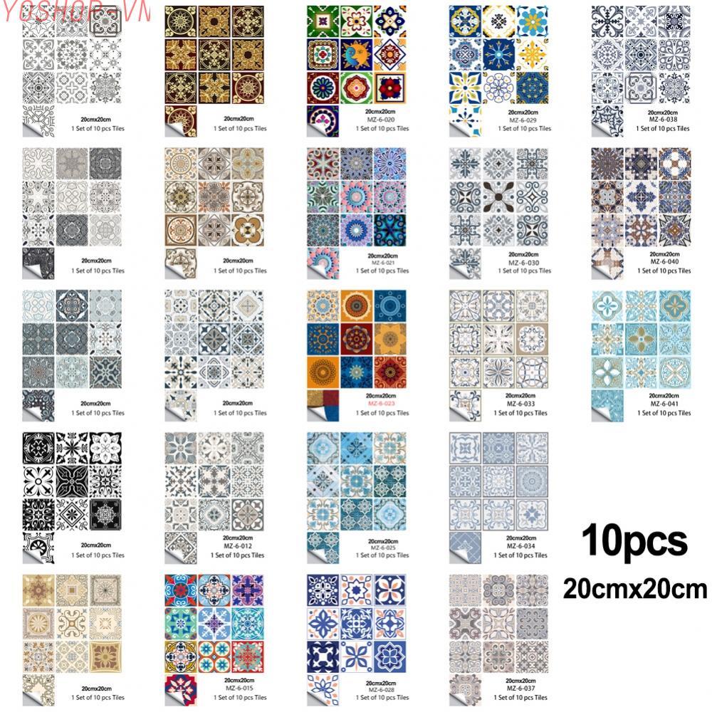 [Ysp]Tile Stickers Laundry Rooms PVC Self-adhesive 10Pcs Gel Crystal Laundry Rooms