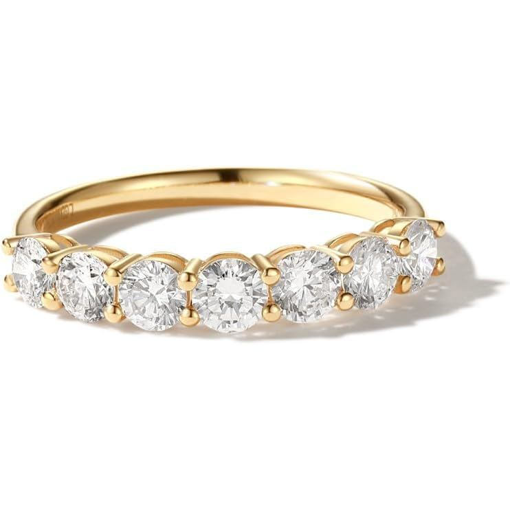 Bugi AGVANA 1.2 Ct. Tw., kim cương Lab-Grown trên nhẫn cưới 14K vàng nguyên khối - Màu D-E, độ trong