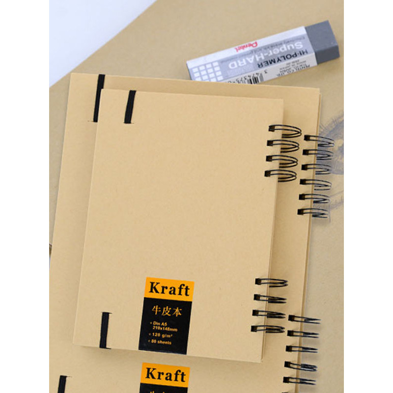 Zunjue Giấy Kraft Sketchbook Du Lịch Sketchbook Sách Tranh Nâu 120g A4 A5