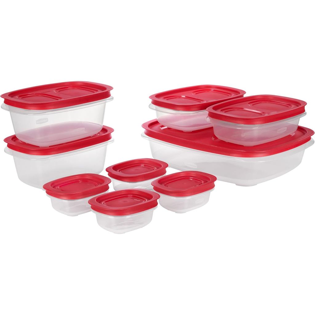 Rubbermaid EasyStore Hộp đựng lớn, Bộ 18 món, Hộp đựng thực phẩm có nắp đậy