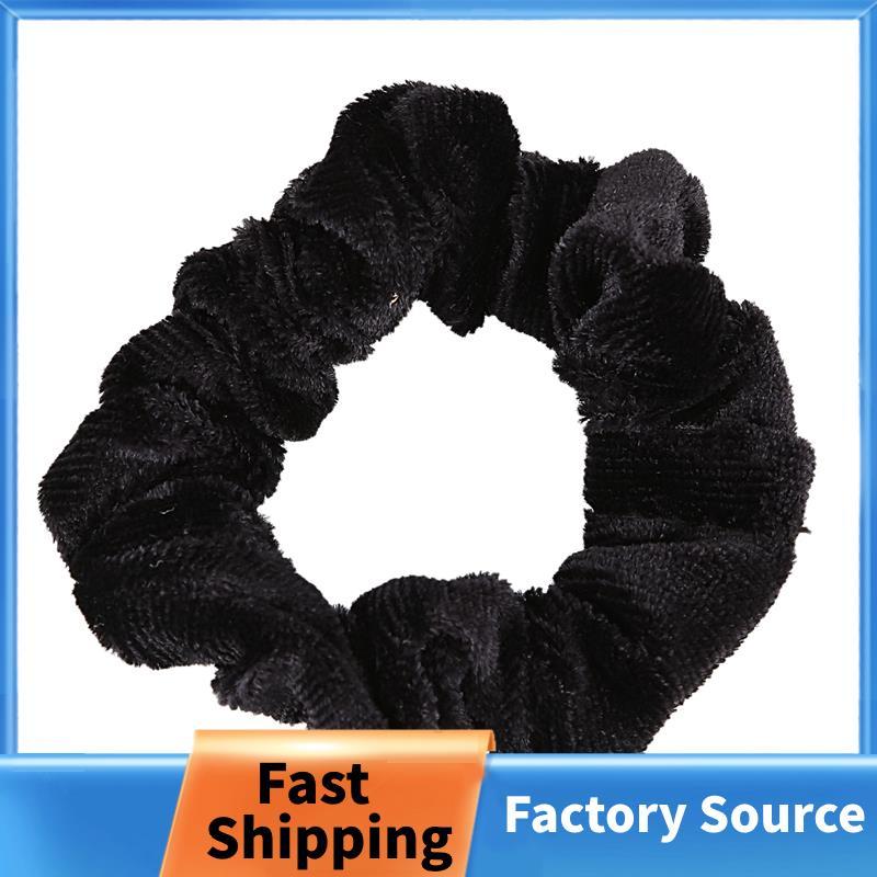 10 Gói Màu Đen Nhung Scrunchie Tóc Co Giãn Tóc Bobbles Tóc