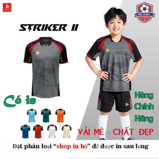 [HÀNG SẴN] [Đồ trẻ em - chính hãng JustPlay] Bộ Striker II xám 2026 vải mè Quần áo bóng đá trẻ em đẹp lắm không nhăn xù