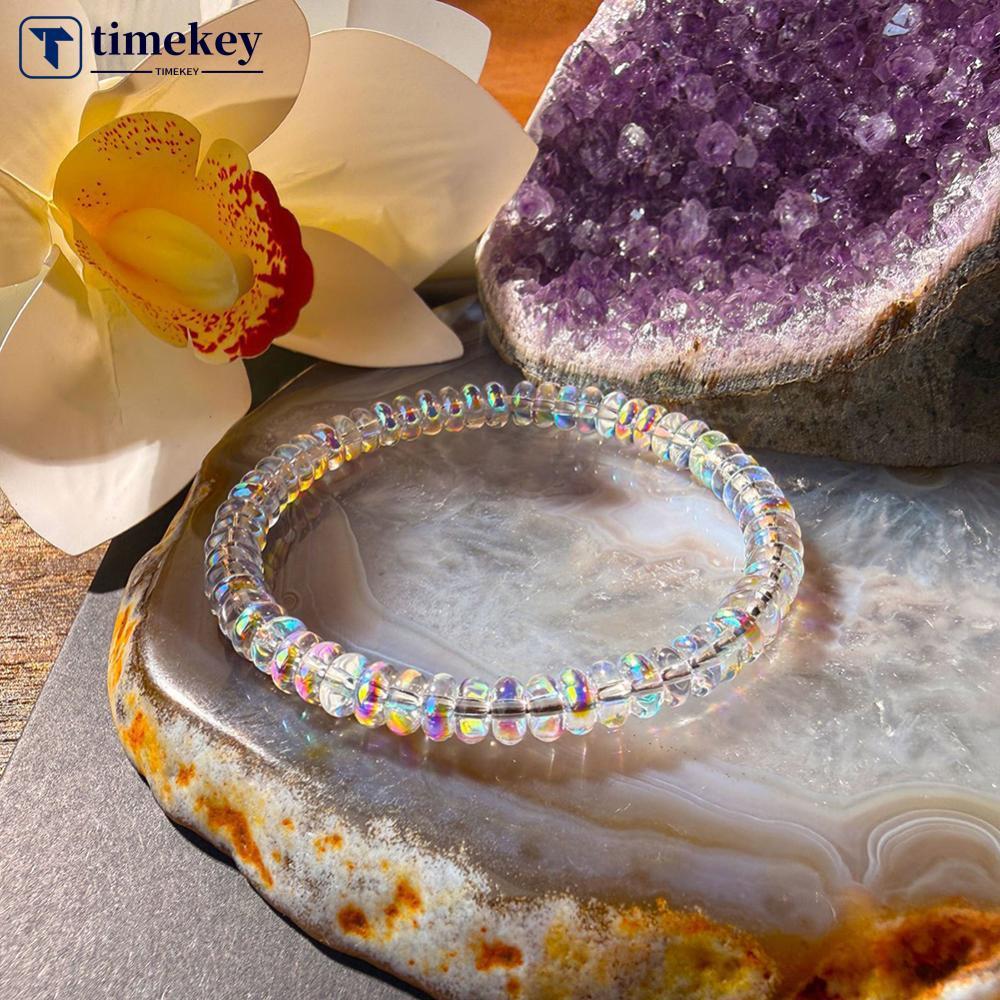 Vòng tay thời trang với opal tự nhiên Ethiopia và pha lê giả laser - cân bằng cảm xúc mỗi ngày Q5R8
