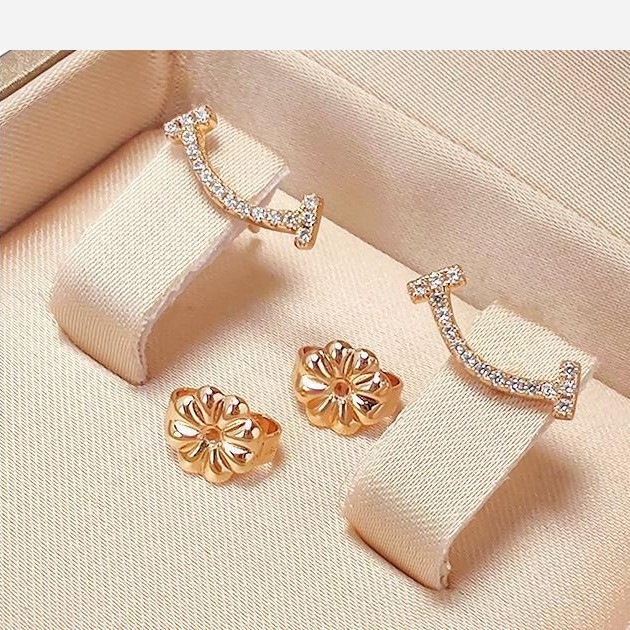 Full diamond smiley earrings925Sterling Silver Plated18K Rose gold diamond smiley face earrings