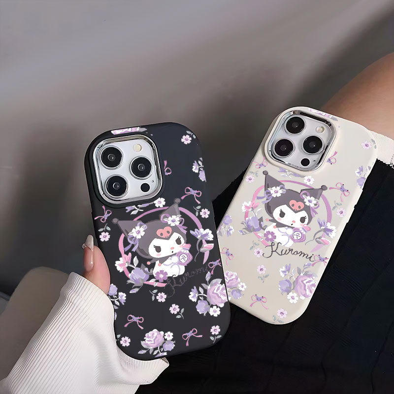 Ốp Lưng OPPO Kuromi Hoa Tím Đen Phong A53/A54/A55/A60/A74/A79/A38 TPU Soft Shell chống ngã
