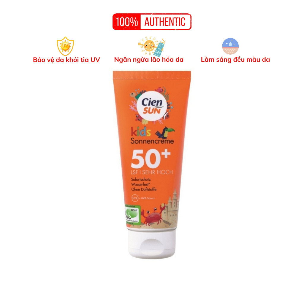 Kem Chống Nắng Dành Cho Bé Từ 2 Tuổi Cien Sun Kids Creme Solaire SPF50 100ml