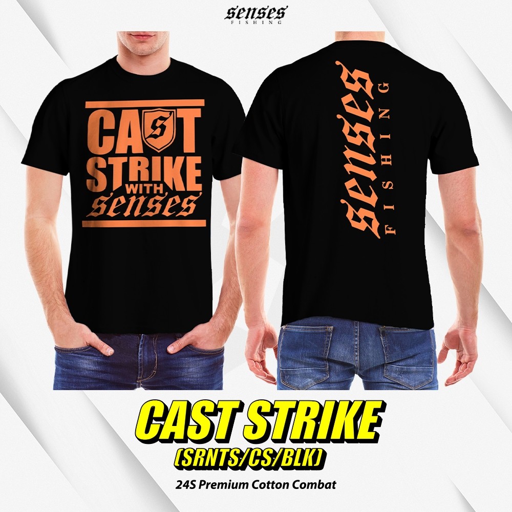 Áo thun cổ tròn câu cá Senses Cotton Cast Strike