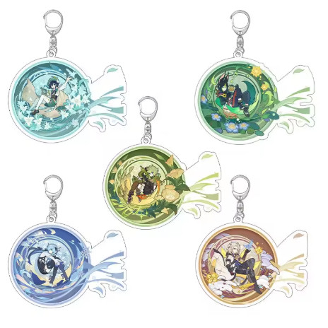 Móc khóa Genshin Impact Q-style – Raiden Shogun, Klee, Nahida; acrylic, phụ kiện túi, cosplay, quà t