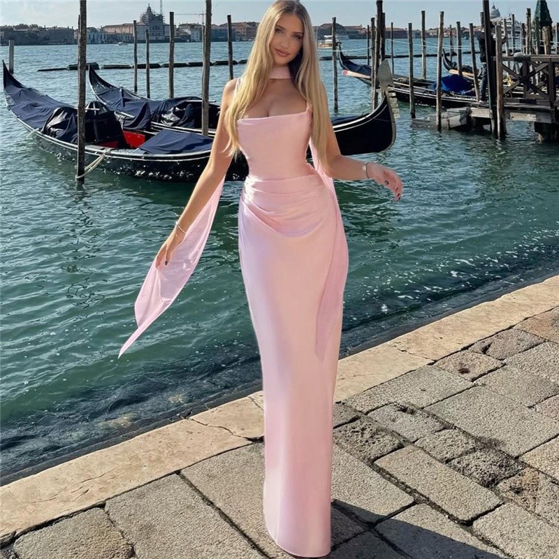 Klalien Sling Quấn NgỰc Maxi Ôm Dáng Mùa Hè Đáng Yêu