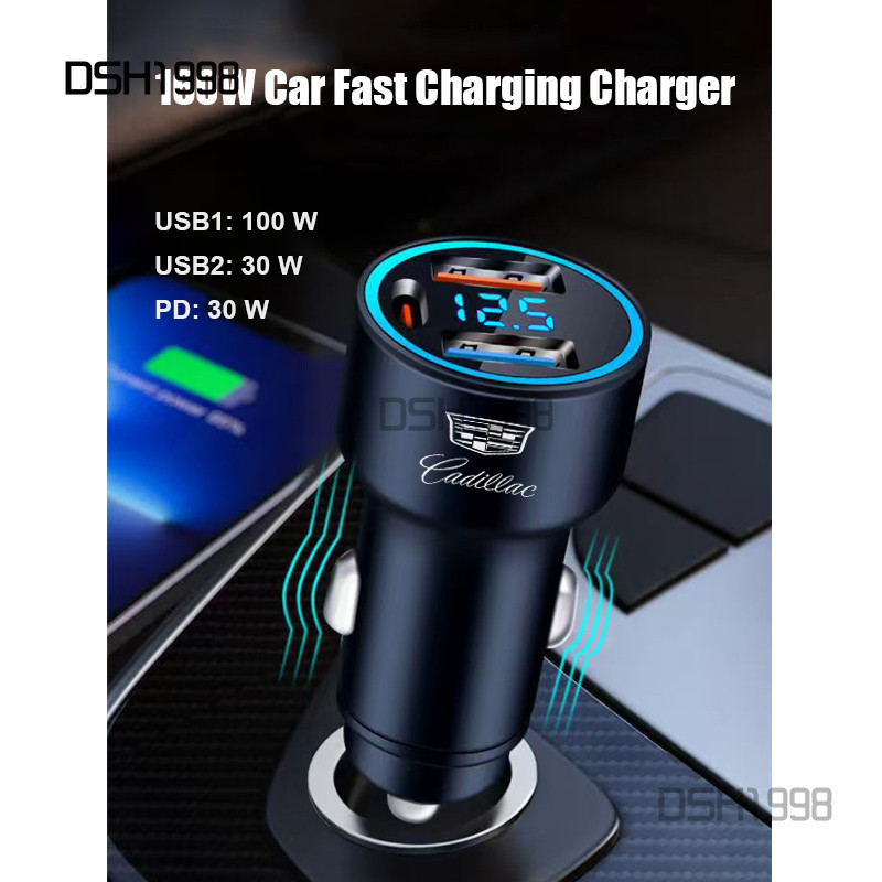 Bộ sạc sạc nhanh ô tô Cadillac 160W Màn hình điện áp kỹ thuật số ánh sáng xung quanh phát sáng CT5 C