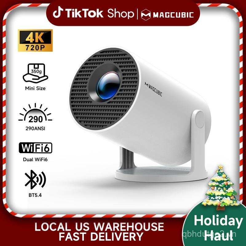 [Kho của Mỹ] Máy chiếu Magcubic HY300Pro 290ANSI Dual WiFi6 4K 1080P Giải mã tự động sửa chữa Keystone không dây Màn hình BT5.4 130 "1280 * 720P Android 11 Loa tích hợp Allwinner H71