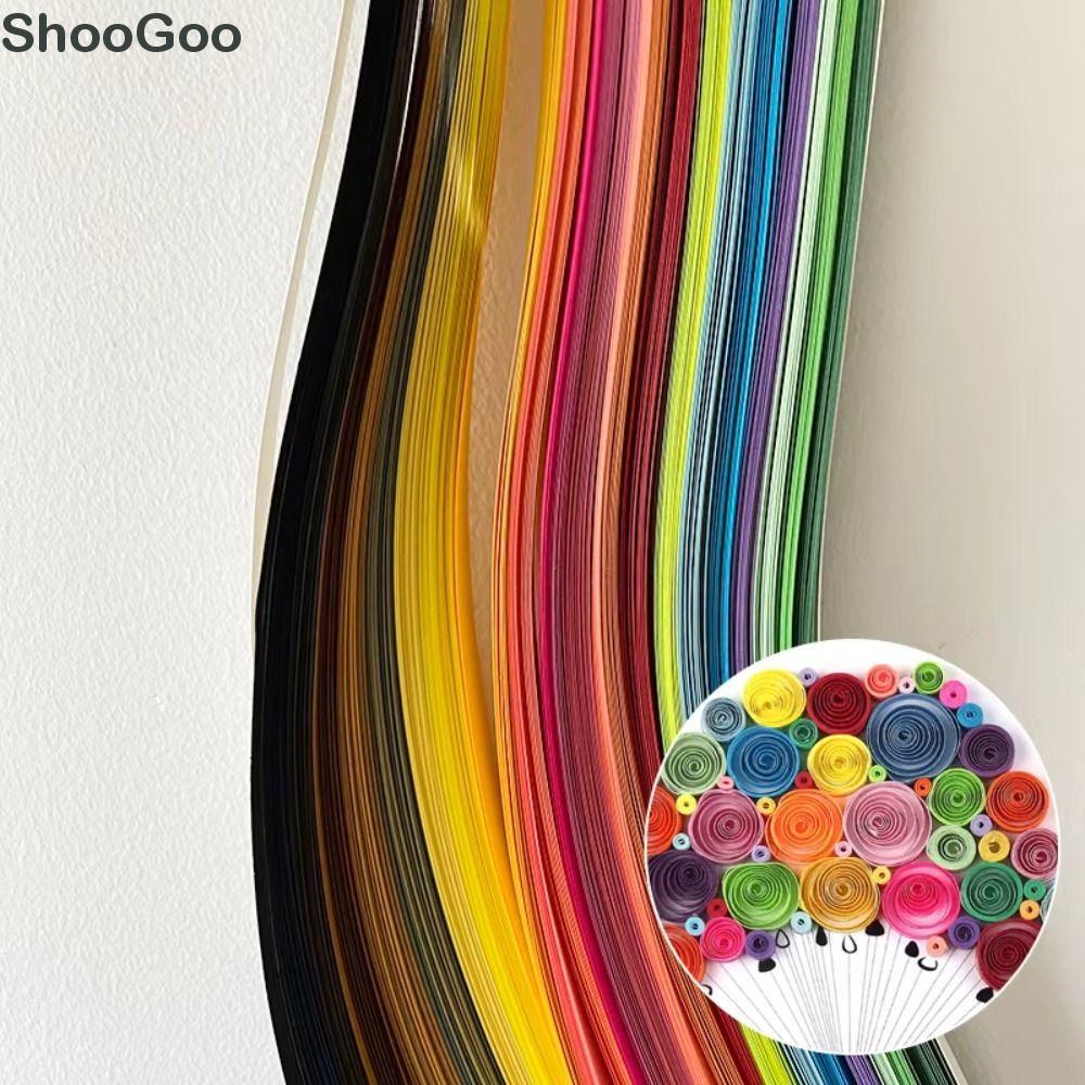 SHOOGOO 180Ocs Giấy Quà Tặng Hoa, Giấy Quilling 36 Màu Handmade, Sáng Tạo 3 / 5 / 7 / 10mm DIY Craft
