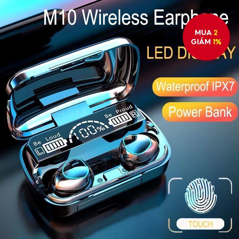 Tai nghe không dây M10 Tai nghe Bluetooth Tai nghe âm thanh nổi 9D Tai nghe thể thao HIFI chống nước