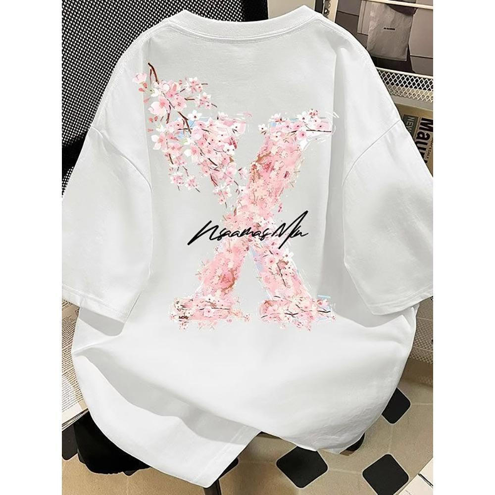 American streetwear style unisex t-shirt - design inspired by cherry blossoms combined with cool per