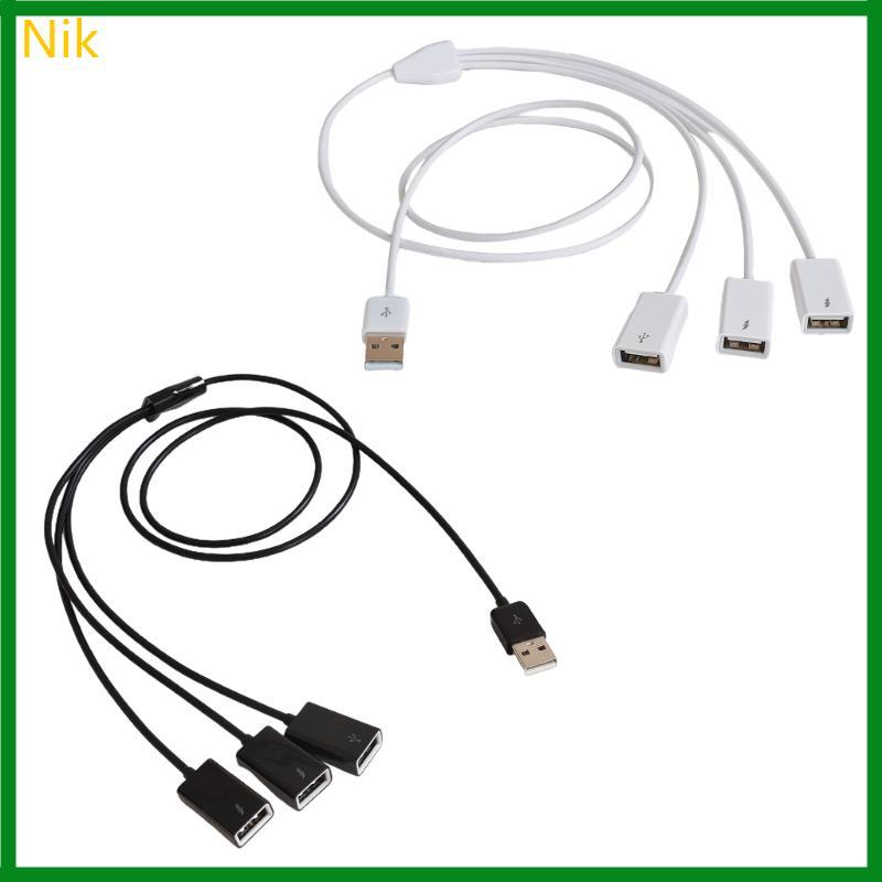 Nik Nhiều Cổng USB USB 1 Nam Đến 3 Nữ Dây Nguồn Nối Dài Cáp Hub 1m 3 3ft