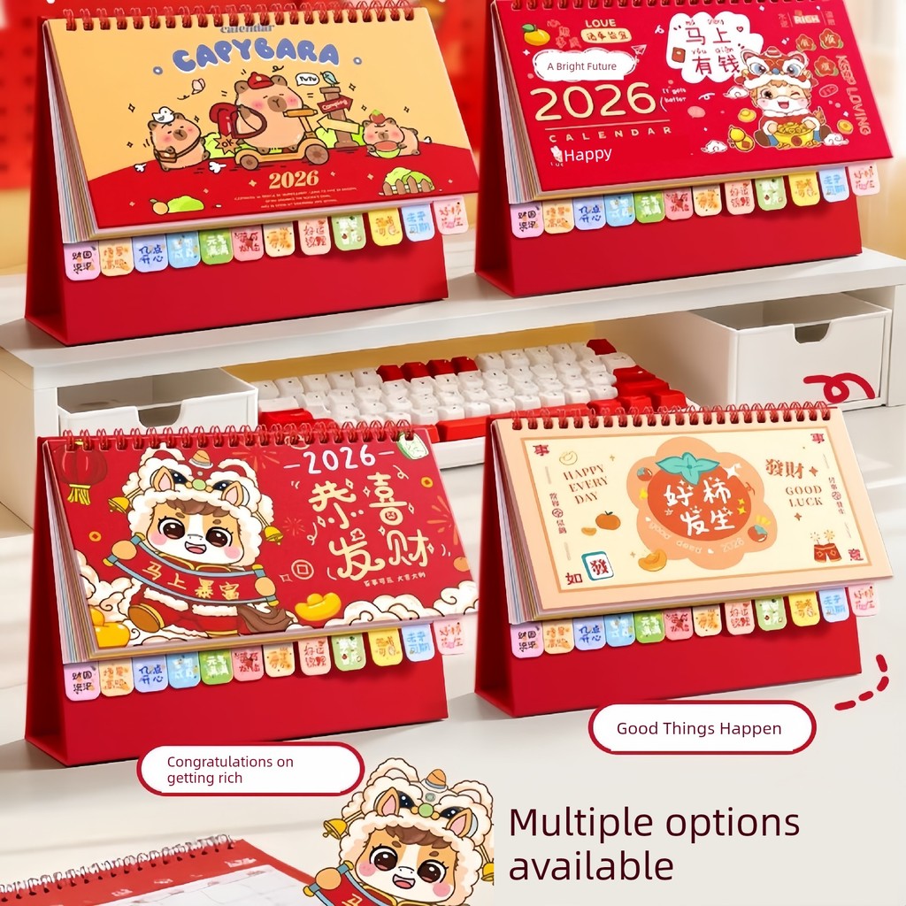 2026 Mới Đài Loan Lịch Năm Con Ngựa Hoạt Hình Năm Mới Sáng Tạo Mini Nhỏ Đài Loan Lịch Văn Phòng Để B