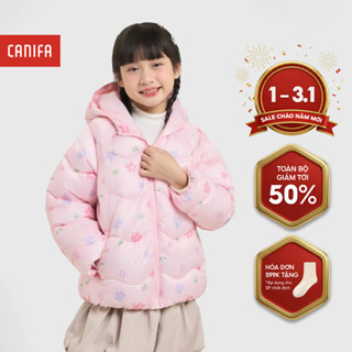  Áo khoác chần bông bé gái CANIFA có mũ in họa tiết hoa nhí PS25 1OT25W014 