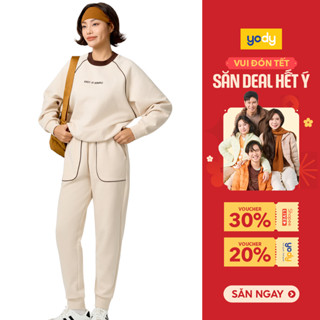  Bộ Đồ Nữ YODY Set Áo Tay Liền Phối Màu In Hình Quần Dài Lưng Thun Thoải Mái Trẻ Trung WCSL25F055 