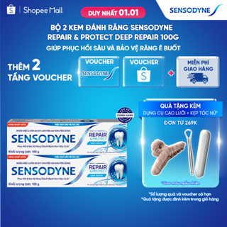  Bộ 2 Kem đánh răng SENSODYNE Repair & Protect Deep Repair 100g giúp phục hồi sâu và bảo vệ răng ê buốt 
