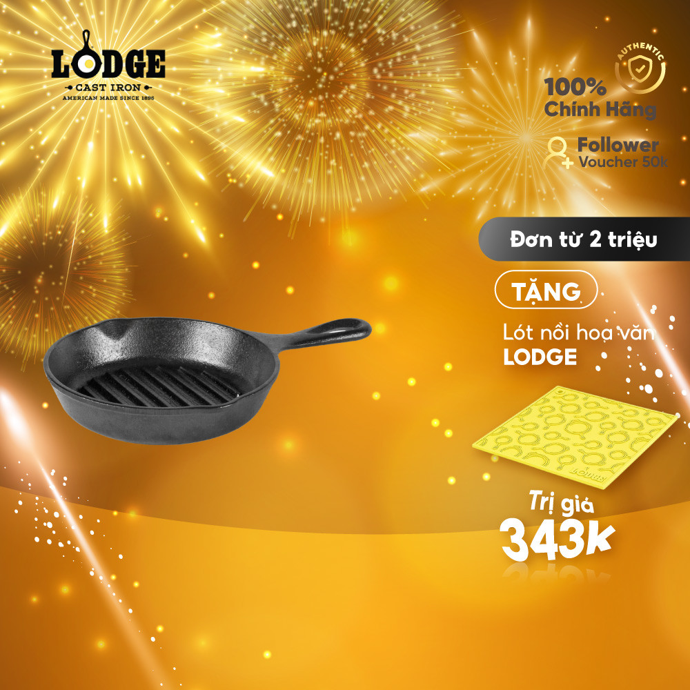 Lodge - Chảo gang nướng - 16.51cm
