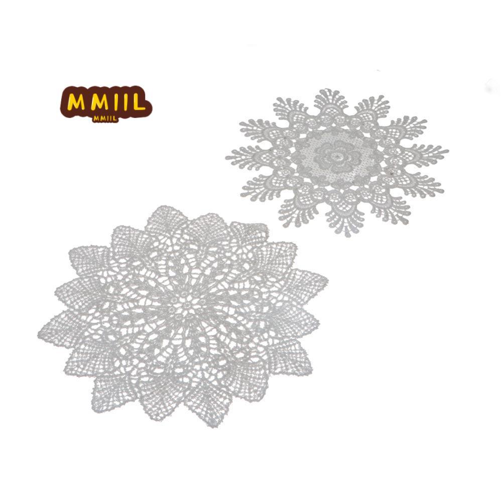HIFUN Placemat Khăn Trải Bàn Thêu Hoa Cốc Thảm Trắng Rỗng Trang Trí Bàn Pad