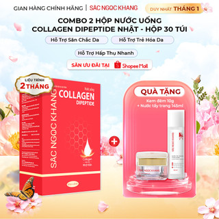  Combo 2 hộp Nước uống đẹp da Collagen Dipeptide Sắc Ngọc Khang tinh khiết  30 túi 2 hộp  60 ngày sử dụng  