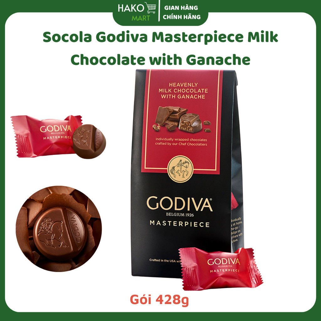 Socola Godiva Masterpiece Milk Chocolate with Ganache Gói 428g