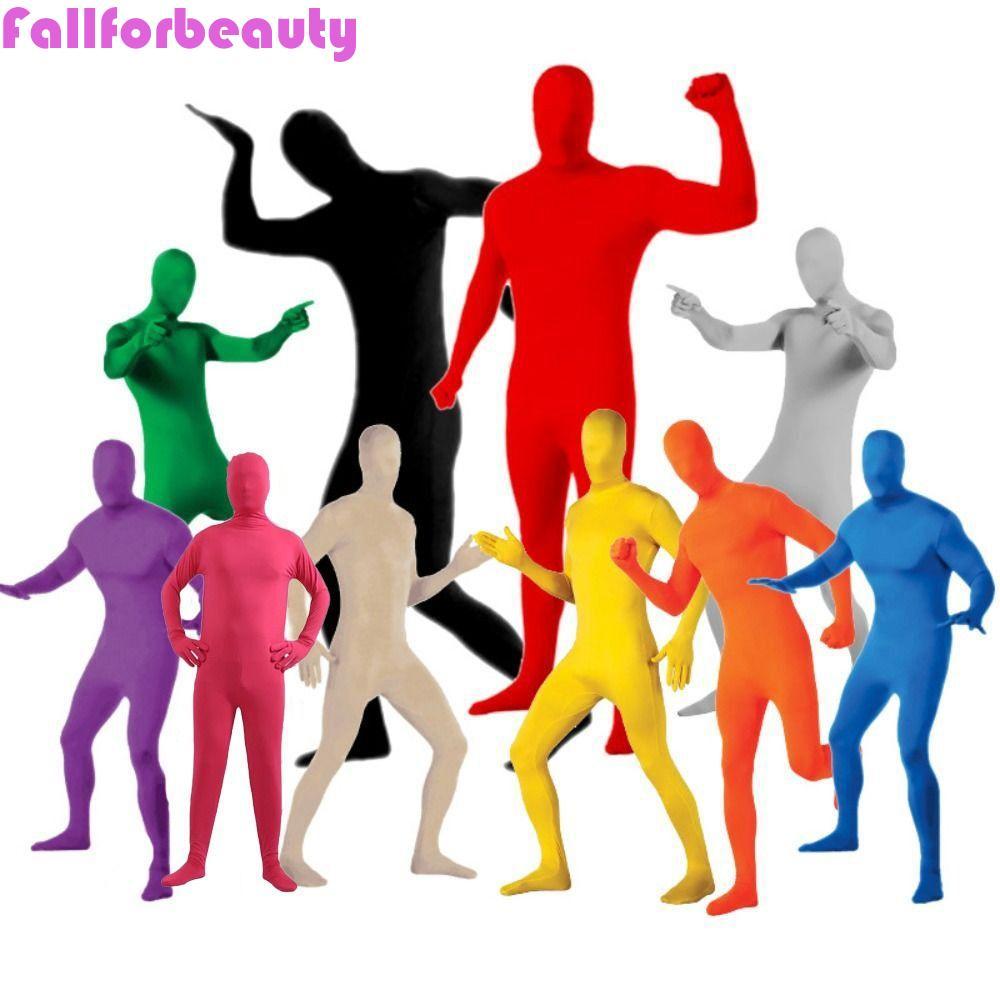FALLFORBEAUTY Ao lien quan full body zentai spandex cho tre em va nguoi lon, thiet ke bo sat, trang 