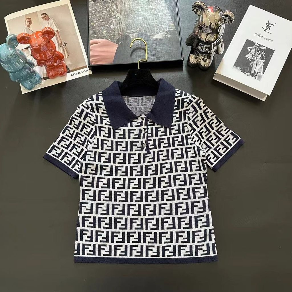 Fendi 2580 - Áo Polo Nữ Phong Cách Mới, Tay Ngắn