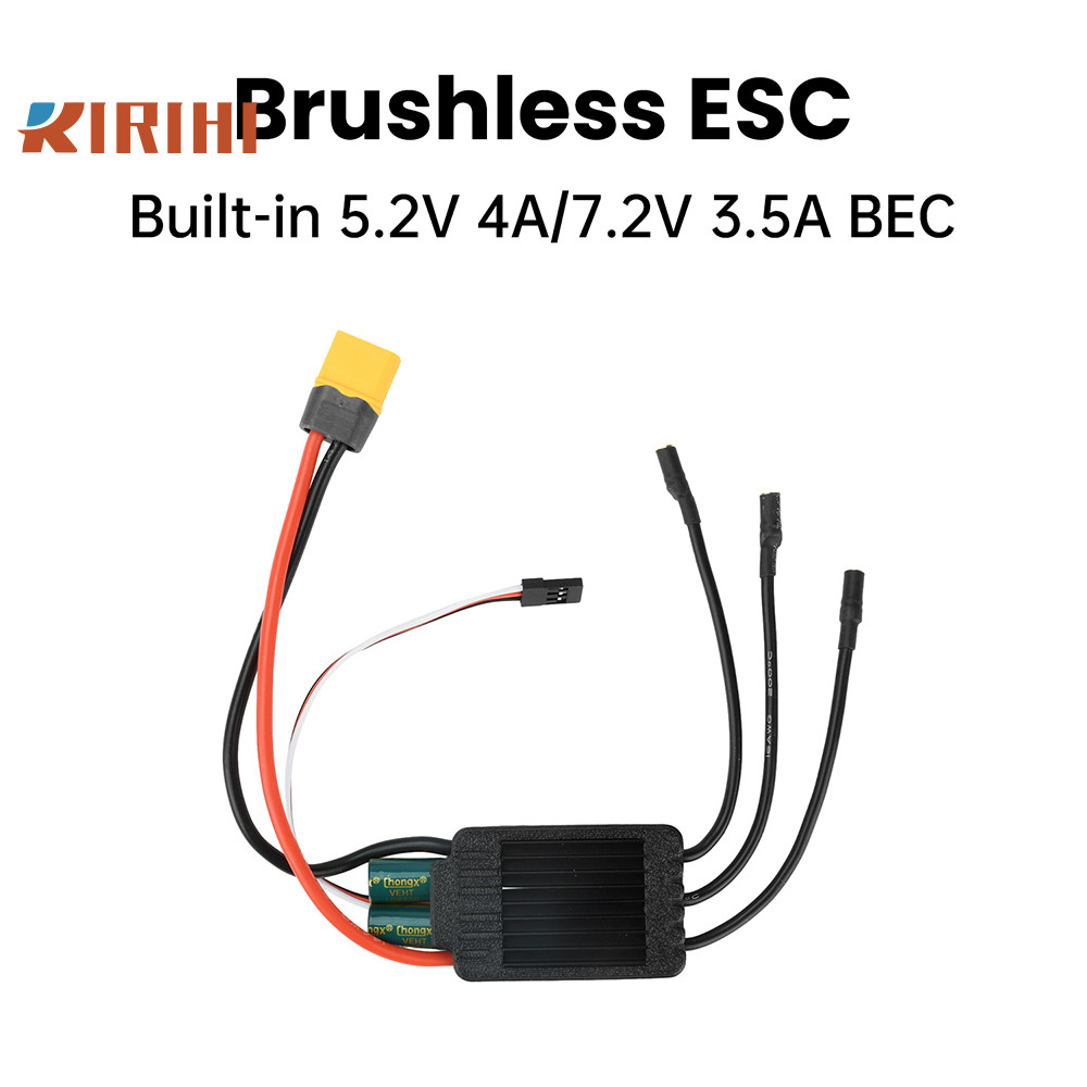 RIRIHI Bộ điều khiển tốc độ không chổi than 3-6S AM32 ESC 120A tích hợp 5.2V/7.2V 4A BEC cho mô hình
