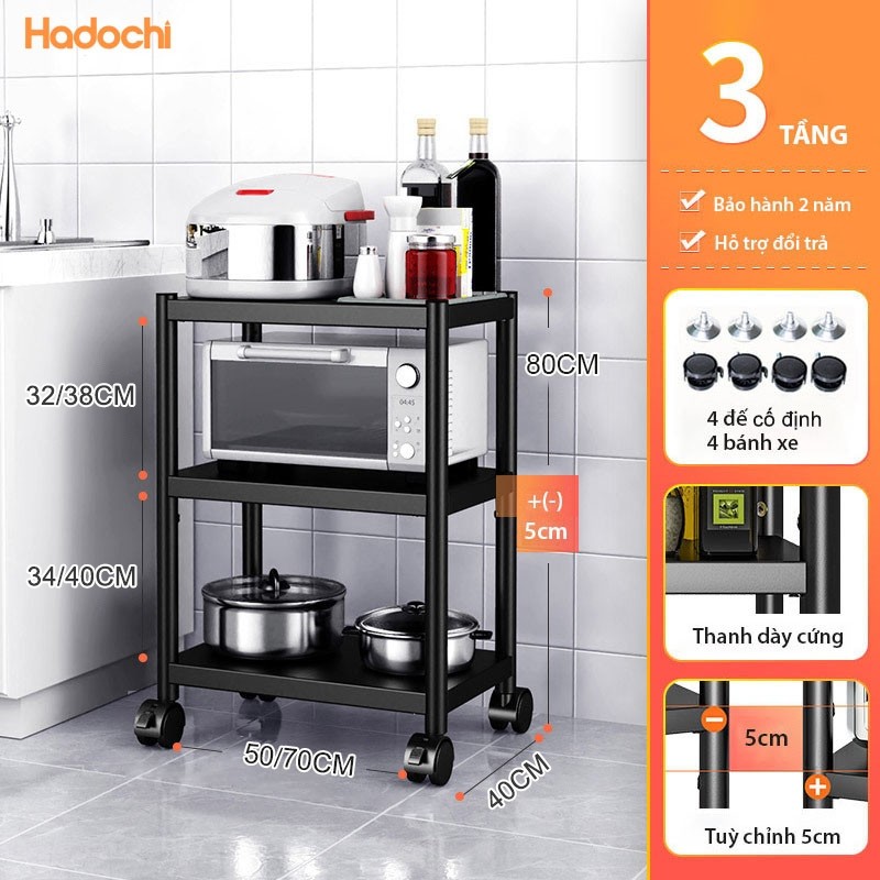Kệ Thép Cao Cấp Sơn Tĩnh Điện Hadochi - Kệ Lò Vi Sóng- Giá Đồ Gia Dụng Nhà Bếp Thông Minh 3-4-5 Tầng