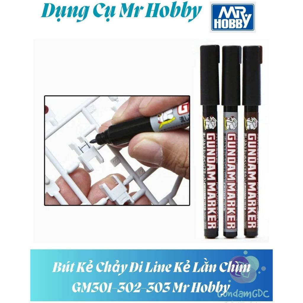 Bút Kẻ Chảy Đi Line Kẻ Lằn Chìm GM301-302-303 Mr Hobby - Dụng Cụ Mô Hình - GundamGao