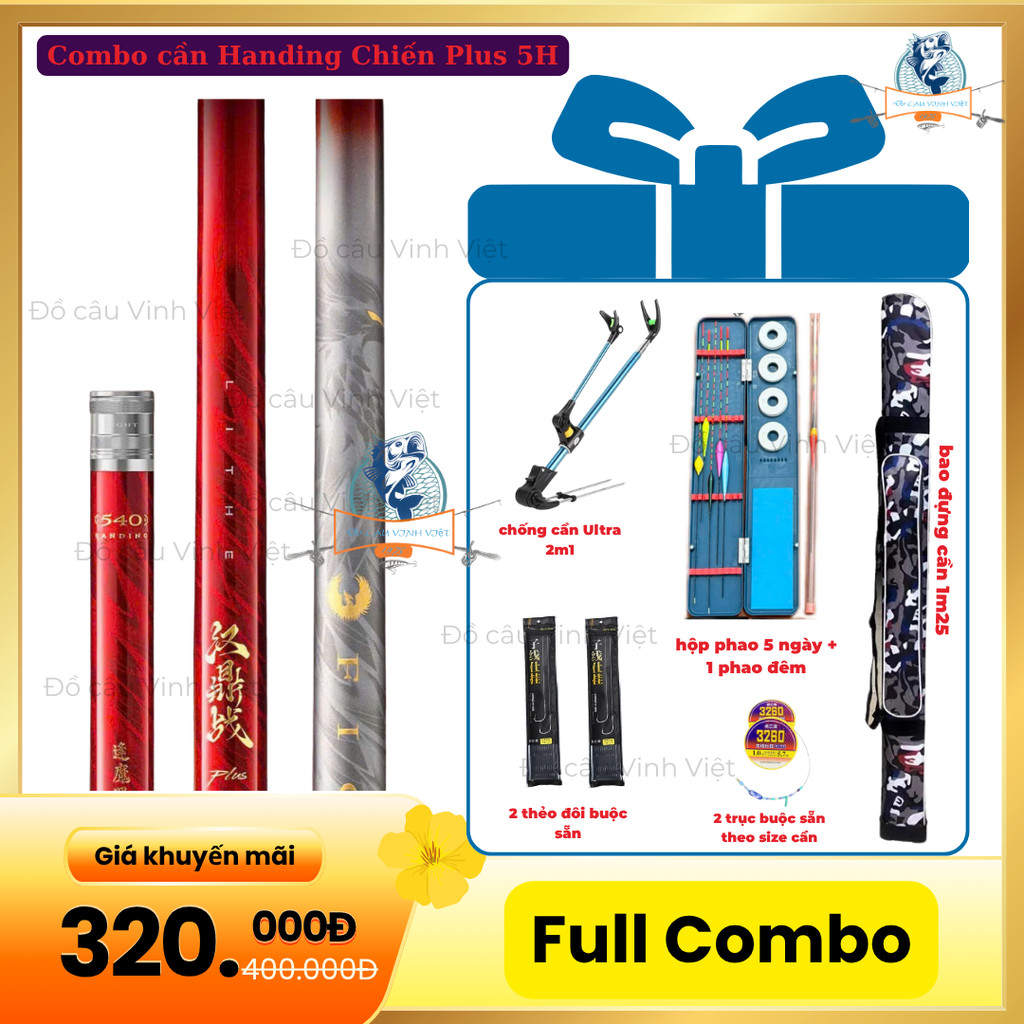 Combo Cần Handing Chiến Plus 5H chuyên câu tổng hợp,tự nhiên