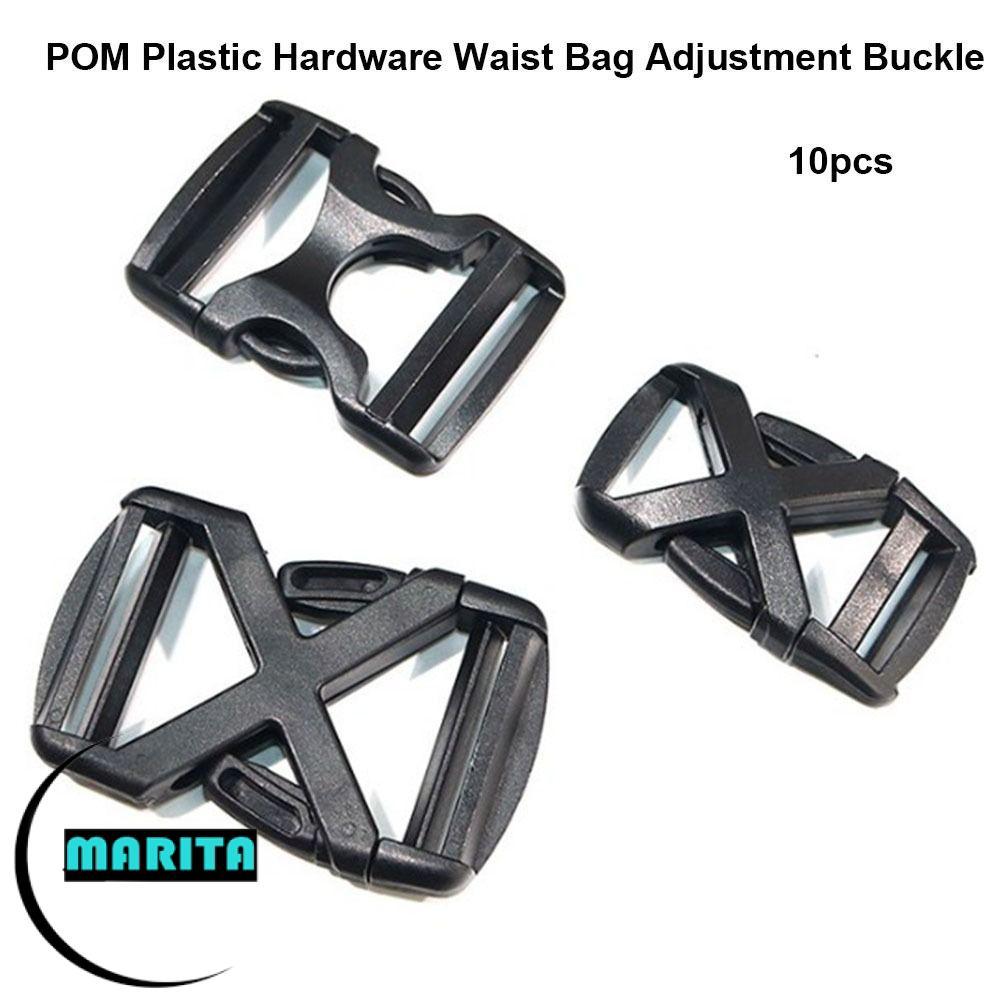 MARITA - 10 Chiếc Khóa Nhựa POM, 7 Mẫu Màu Đen cho Thắt Lưng Túi và Ba Lô Outdoor
