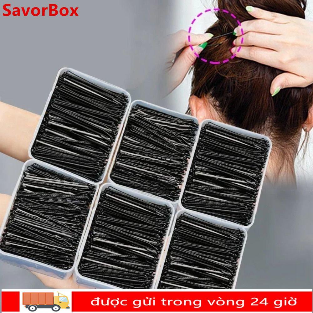SAVORBOX 60 / 240 Kẹp Tóc Đen, Kẹp Tóc Nữ Sóng Hình Chữ U, Kẹp Tóc BB Vô Hình