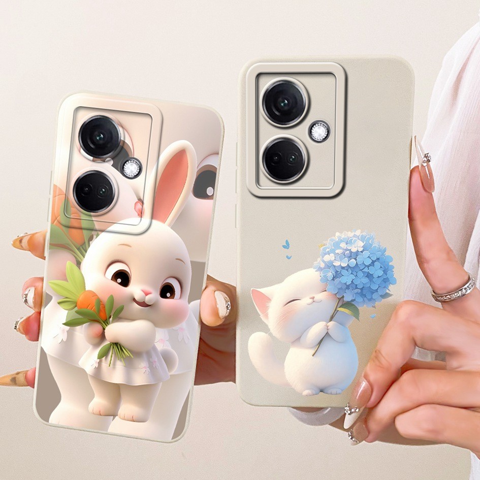 Ốp Chống Sốc Cho OnePlus Nord CE3 Vỏ CPH2669 Sáng Tạo Mới Mèo Thỏ Hoạt Hình Silicon Mềm Cho One Plus