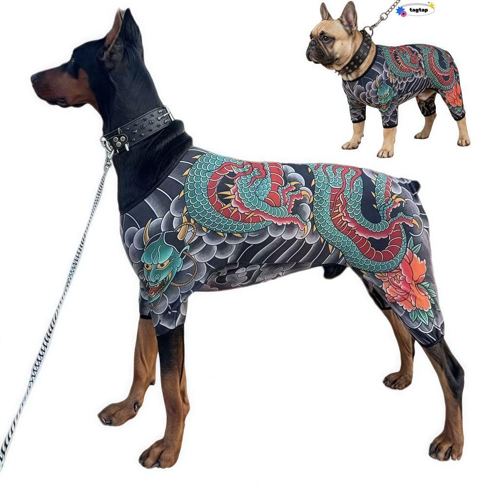 INNEW Dog Cat Tattoo Jacket, Áo Vest hình xăm thú cưng vui nhộn bốn mùa, sáng tạo thoáng khí gần gũi
