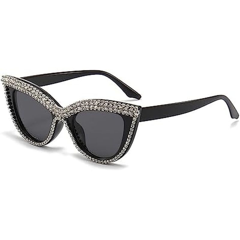 Kính râm nữ kim cương Sparkleuxe Retro Eye Kim cương giả Cat Jeweled pérdida Bling élèves