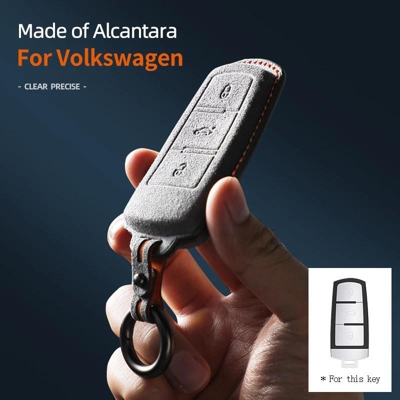 Alcantara Xe Từ Xa Chìa Khóa Bao Da Cho VW Volkswagen CC Passat B6 B7 R36 B5 B7 Passat 3C Magotan Mó