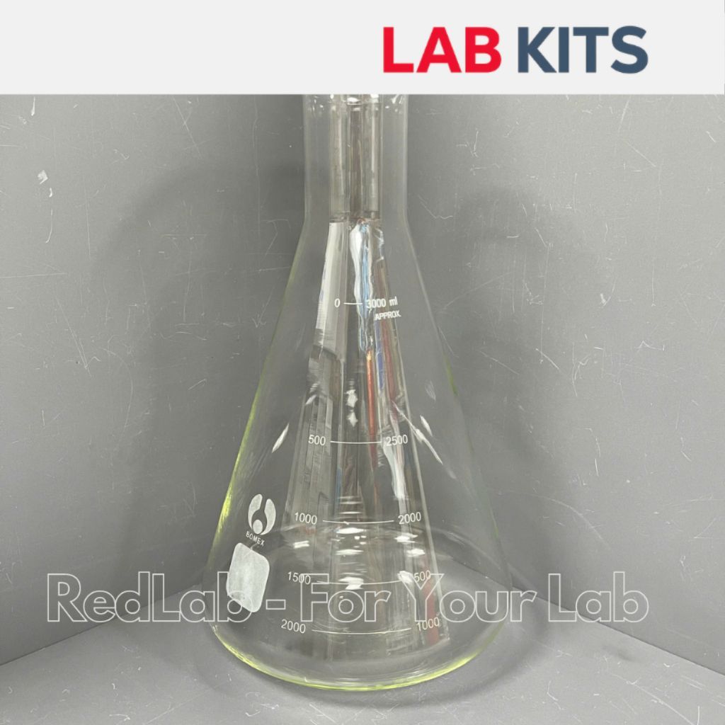 Bình tam giác miệng rộng BOMEX 2000ml - 5000 ml, bình nón / erlen thủy tinh 2L 3L 5L, đựng mẫu thí n
