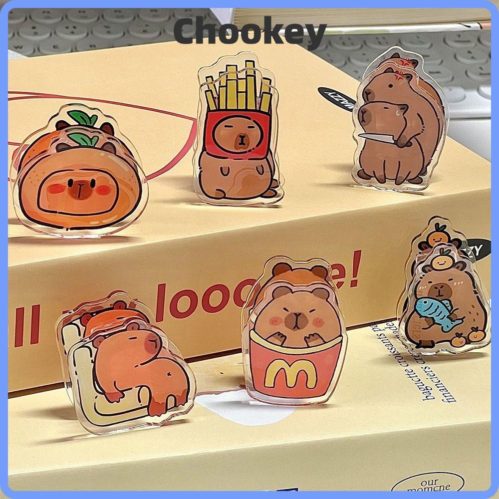 RODAROLA Capybara Acrylic Kẹp, Acrylic PP Hoạt Hình Ảnh Dính Kẹp, Tinh Tế Capybara Văn Phòng Phẩm Gh
