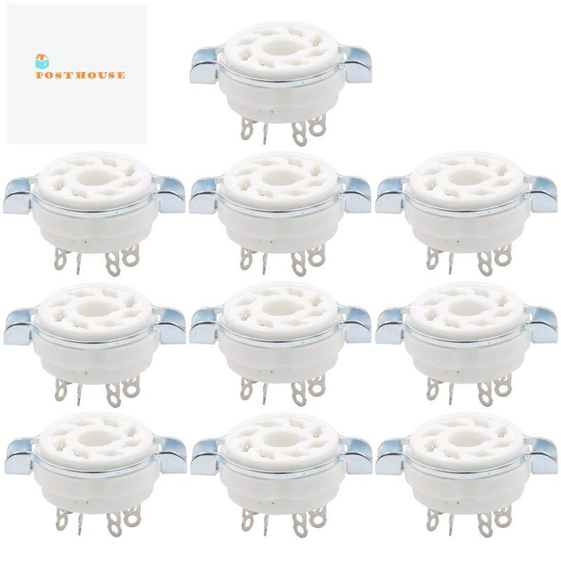 10 Chiếc Khung Xe Gắn 8 Pin K8A Octal Gốm Ống Ổ Cắm Cho KT88 KT66 6SN7 5AR4 GZ34 5881 6V6 5U4G 6550 