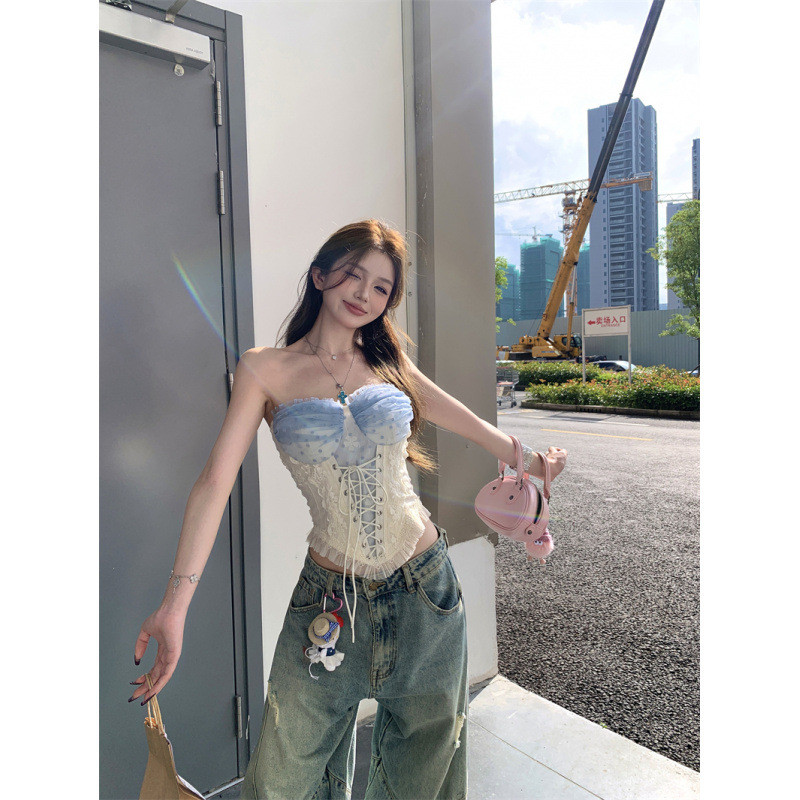 Hàng mới: Corset Sling Top Ren-UpTube với dây đeo vai miễn phí - Xinkeda Haibei Sonata